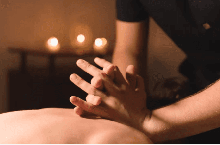 Calm massage therapy room