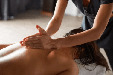 Massage treatment room detail at Tang's Massage
